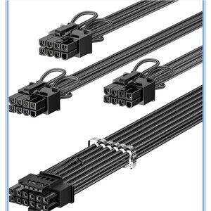 PCIe 5.0 Gpu Power Cable Sleeved 70cm | 16pin 12+4 12VHPWR Connector For RTX
